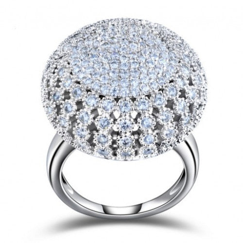 Zircon Full Paved Round Shaped Vintage Ring