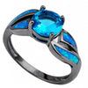 Claw Rings Ocean Blue Fire Opal Stone